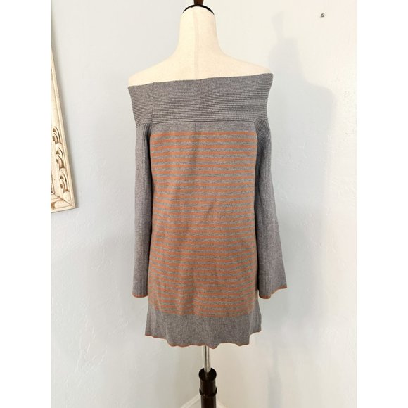 Anthropologie Elise Ribbed Striped Off The Shoulder Sweater Size Small - Picture 9 of 13